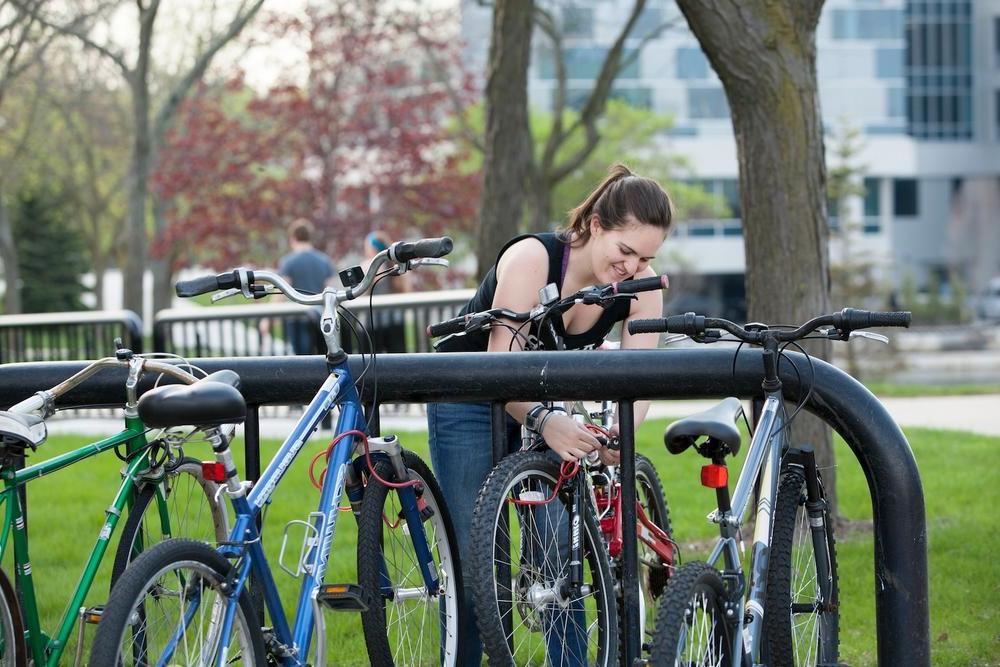 Bike Rack on Campus